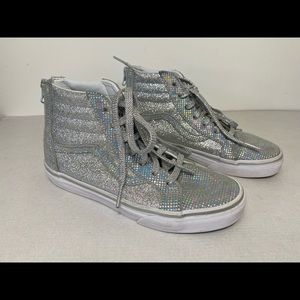 Vans Kids Sk8-Hi Zip Metallic Glitter Girl's Sneaker size 3